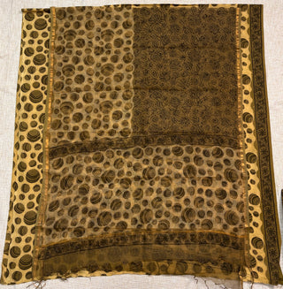 Vanaspati Ajrakh Print Cotton Handblock Office Wear Suit fabric with Kota Doria Dupatta (Code : 988)