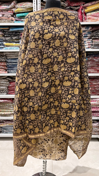 Ajrakh Handblock Chanderi Suit Material with Chanderi Dupatta(Lining Included)