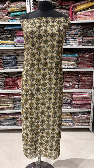 Ajrakh Handblock Chanderi Suit Material with Chanderi Dupatta(Lining Included)