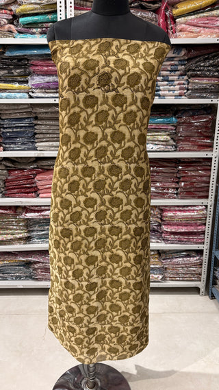 Ajrakh Handblock Chanderi Suit Material with Chanderi Dupatta(Lining Included)