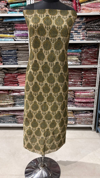 Ajrakh Handblock Chanderi Suit Material with Chanderi Dupatta(Lining Included)