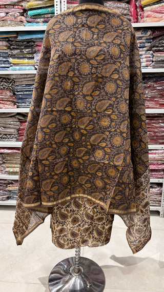 Ajrakh Handblock Chanderi Suit Material with Chanderi Dupatta(Lining Included)