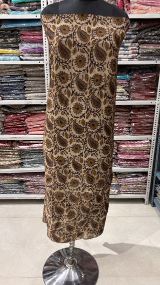Ajrakh Handblock Chanderi Suit Material with Chanderi Dupatta(Lining Included)