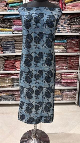 Ajrakh Handblock Chanderi Suit Material with Chanderi Dupatta(Lining Included)
