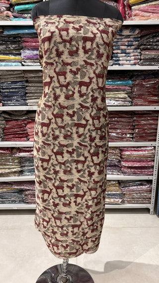 Ajrakh Handblock Chanderi Suit Material with Chanderi Dupatta(Lining Included)