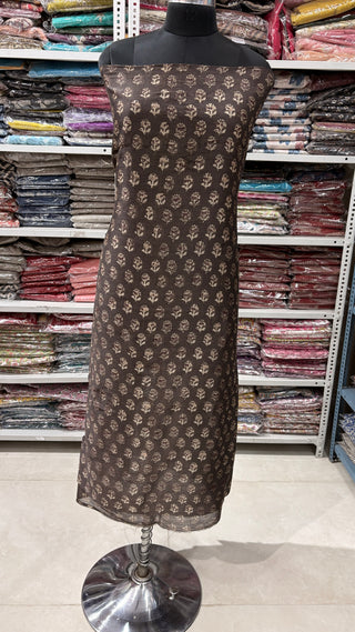 Ajrakh Handblock Chanderi Suit Material with Chanderi Dupatta(Lining Included)
