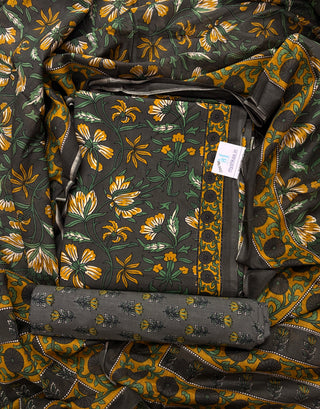 Handblock Cotton Suit Material with Cotton Dupatta