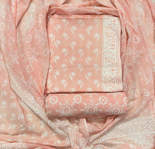 Handblock Cotton Suit Material with Cotton Dupatta