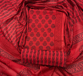 Handblock Cotton Suit Material with Cotton Dupatta
