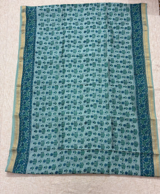 Handblock Maheshwari Silk Saree with Unstitched Blouse Piece