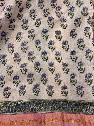 Maheshwari Silk Saree with Unstitched Blouse Piece (Lining Included)