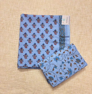 Cotton Handblock Office Wear Suit fabric with Kota Doria Dupatta