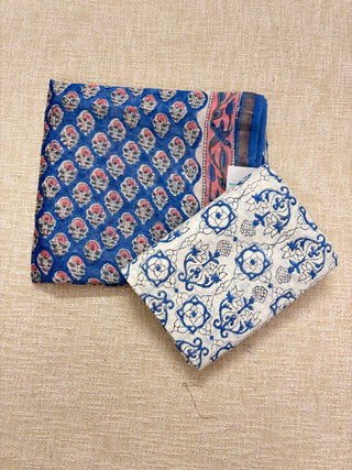 Handblock Chanderi Suit Material with Chanderi Dupatta