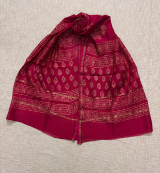 Handblock Chanderi Suit Material with Chanderi Dupatta