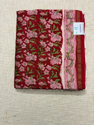 Handblock Chanderi Suit Material with Chanderi Dupatta