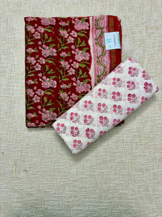 Handblock Chanderi Suit Material with Chanderi Dupatta