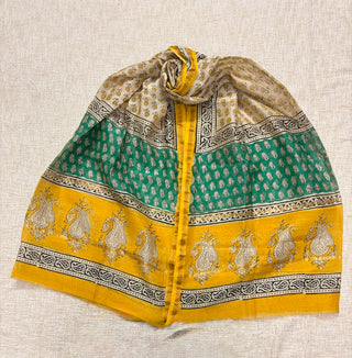 Handblock Chanderi Suit Material with Chanderi Dupatta
