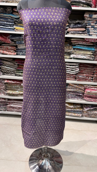 Handblock Chanderi Suit Material with Chanderi Dupatta(Lining Included)