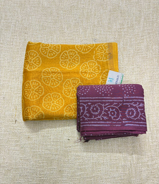 Handblock Chanderi Suit Material with Chanderi Dupatta