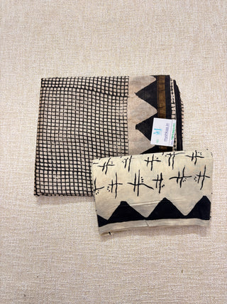 Handblock Chanderi Suit Material with Chanderi Dupatta