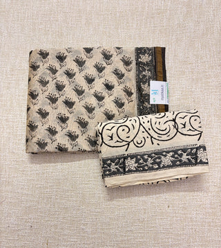 Handblock Chanderi Suit Material with Chanderi Dupatta