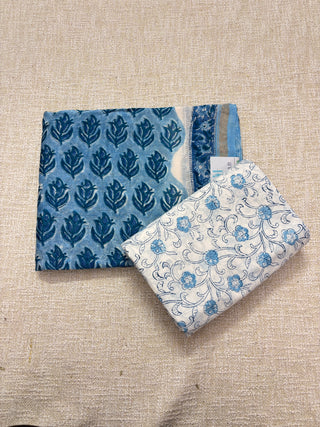 Handblock Chanderi Suit Material with Chanderi Dupatta