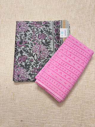 Handblock Chanderi Suit Material with Chanderi Dupatta