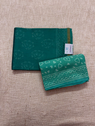 Handblock Chanderi Suit Material with Chanderi Dupatta