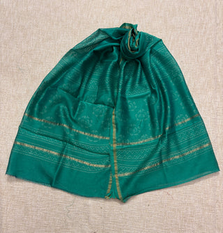 Handblock Chanderi Suit Material with Chanderi Dupatta