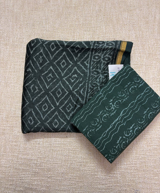 Handblock Chanderi Suit Material with Chanderi Dupatta