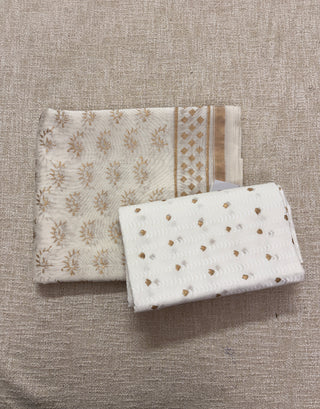 Handblock Chanderi Suit Material with Chanderi Dupatta