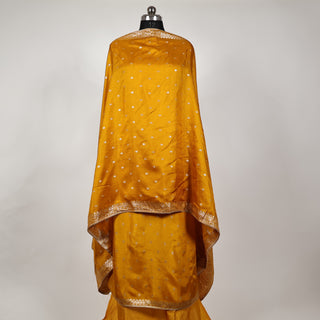 Yellow Color Party Wear Dola Silk Suit Fabric and banarasi dupatta