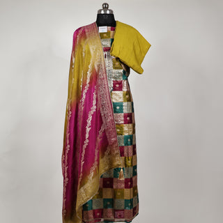 Party Wear Silk Suit Fabric and silk dupatta