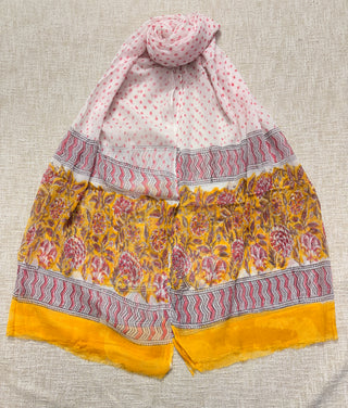 Premium Cotton Handblock Suit fabric with Chiffon Dupatta