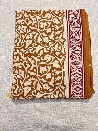 Cotton Handblock Office Wear Suit fabric with Kota Doria Dupatta