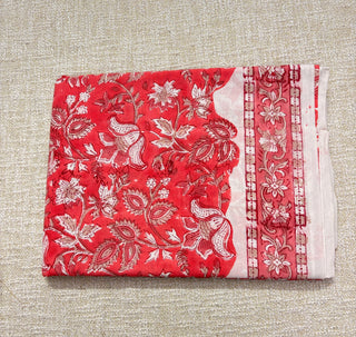 Premium Cotton Block Print Office Wear Suit fabric with Kota Doria Dupatta (44 inch width) and Heavy Bottom