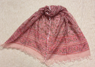 Premium Cotton Block Print Office Wear Suit fabric with Kota Doria Dupatta (44 inch width) and Heavy Bottom