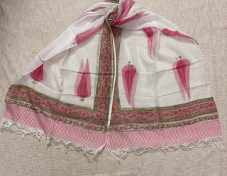 Premium Cotton Block Print Office Wear Suit fabric with Kota Doria Dupatta (44 inch width) and Heavy Bottom