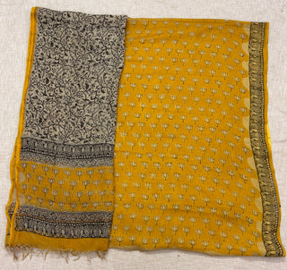 Hand block kota doria suit set for office wear