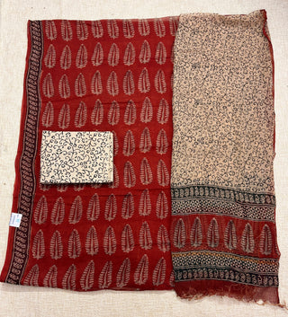 Ajrakh Hand block Kota Doria Suit set for office wear