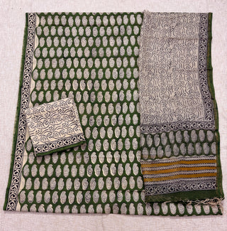 Cotton Handblock Office Wear Suit fabric with Kota Doria Dupatta