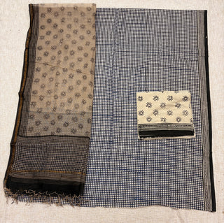 Cotton Handblock Office Wear Suit fabric with Kota Doria Dupatta