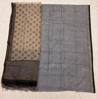 Cotton Handblock Office Wear Suit fabric with Kota Doria Dupatta
