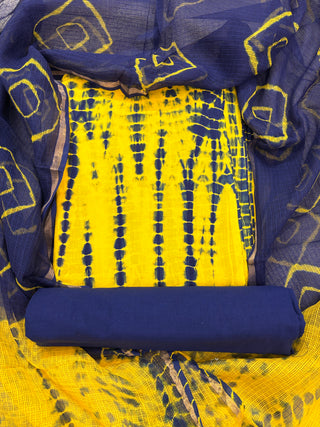 Cotton Handblock Office Wear Suit fabric with Kota Doria Dupatta