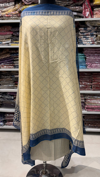 Handblock Cotton Suit Material with Cotton Dupatta