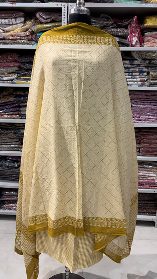 Handblock Cotton Suit Material with Cotton Dupatta