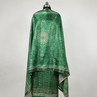 Green Maheshwari Silk Office Wear Designer Suit fabric with maheshwari silk dupatta