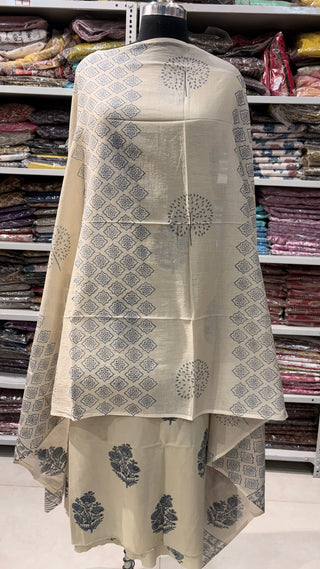 Handblock Cotton Suit Material with Cotton Dupatta