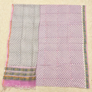 Pink Cotton Handblock Office Wear Suit fabric with Kota Doria Dupatta