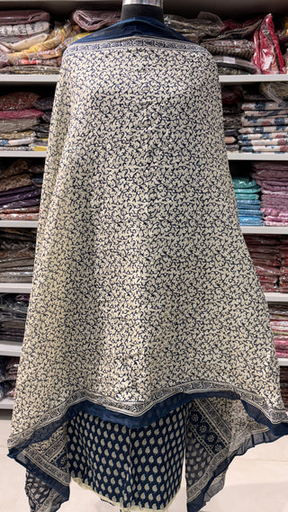 Handblock Cotton Suit Material with Cotton Dupatta